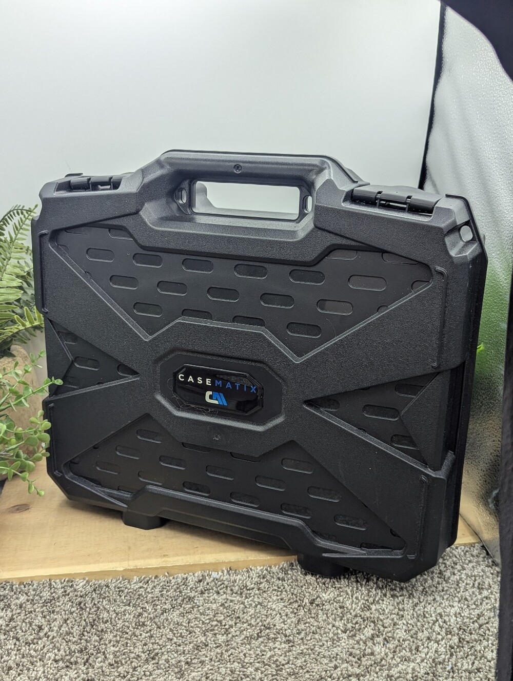 CaseMatix Hard Shell Travel Case, 6”H x 13”W x 16”D, Black